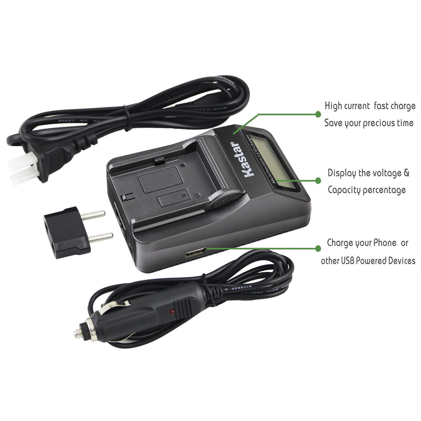 Kastar Fast Charger + VW-VBG260 Battery 1-Pack for AG-AC7 AG-AF100 AG-HMC40 AG-HMC80 AG-HMC150 HDC-HS250 HDC-HS300 HDC-HS700 HDC-SD600 HDC-SD700