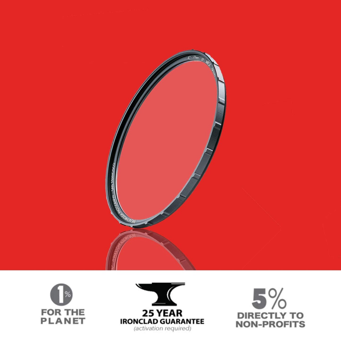 62mm X2 UV Filter for Camera Lenses - UV Protection Photography Filter with Lens Cloth - MRC8, Nanotec Coatings, Ultra-Slim, Traction Frame