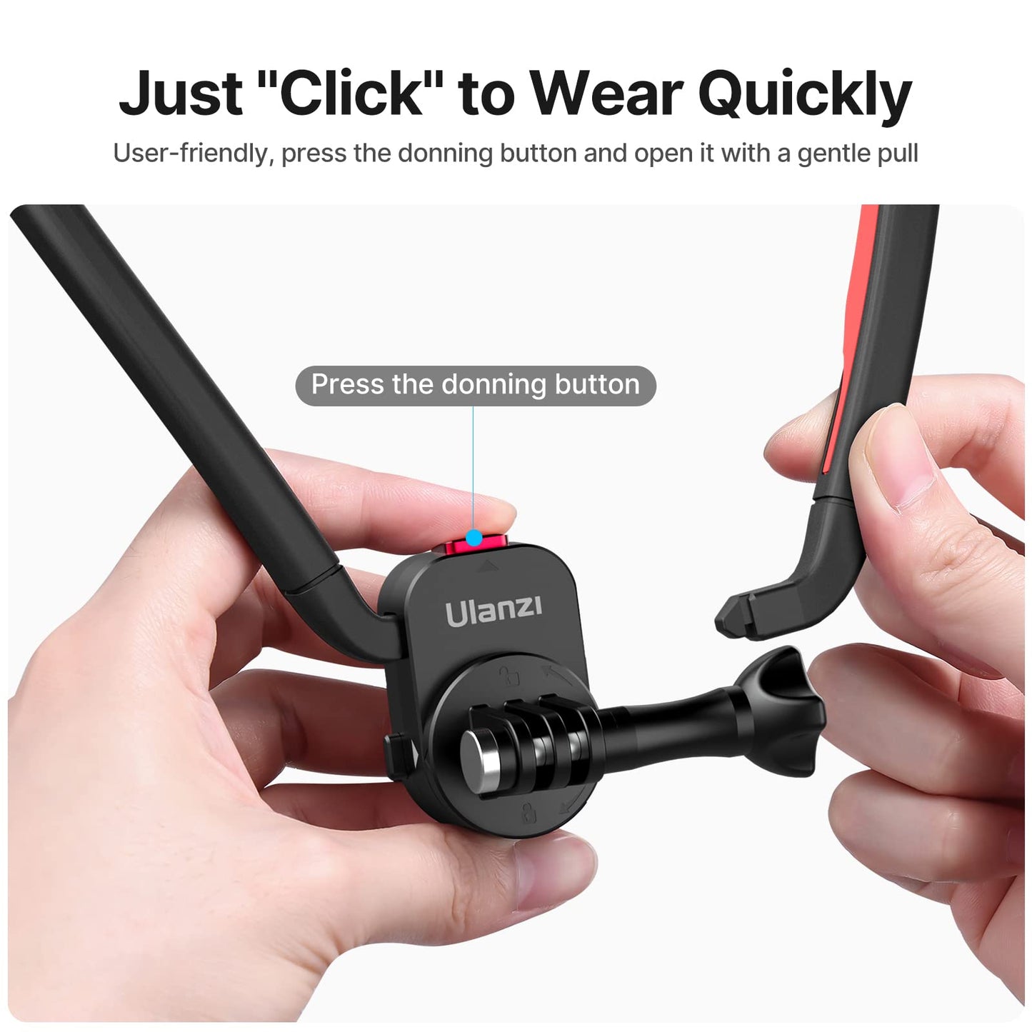 ULANZI Go-Quick II Neck Mount for GoPro Magnetic Necklace Holder, Camera POV Mount for GoPro Hero 13/12/11/10/9/8/7/6/5/4/MAX, AKASO, DJI Osmo Action