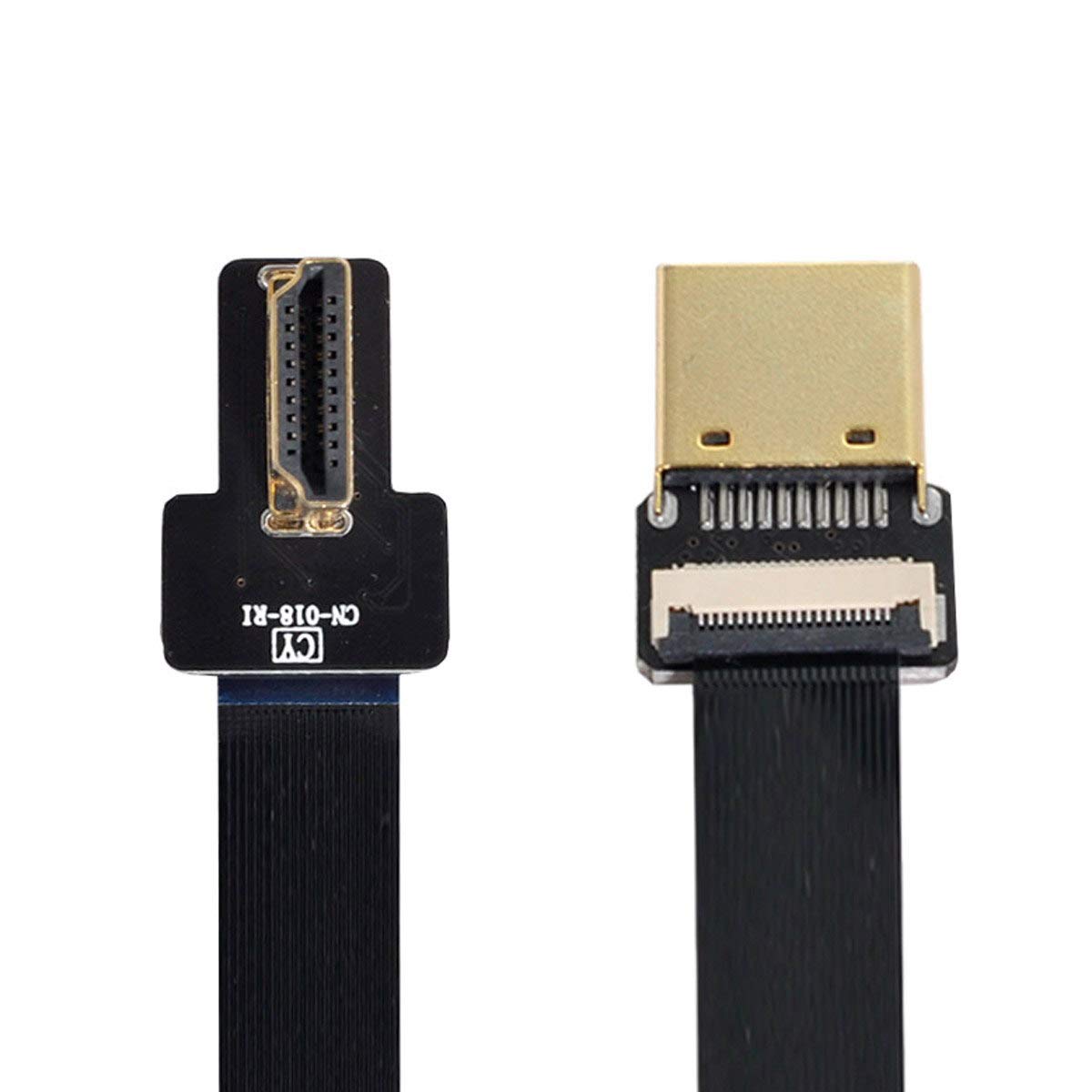 xiwai CYFPV FPV HDMI Male to Left Angled 90D HDMI Male HDTV FPC Flat Cable for FPV HDTV Multicopter Aerial Photography (0.2M)