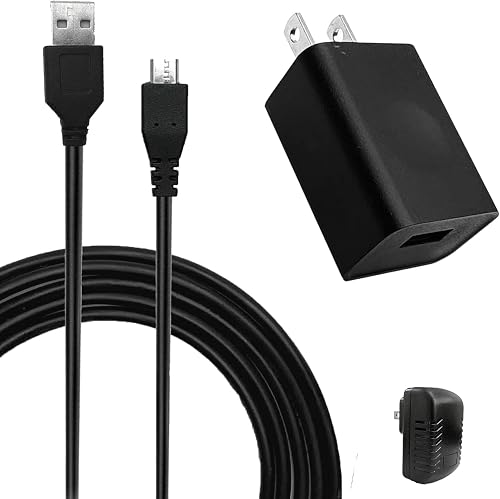 Koller Products 5V1A Power Adapter, USB-A to Micro USB Cable & Wall Charger Compatible Aquarium LED Lights, Android (Product Type May Vary)