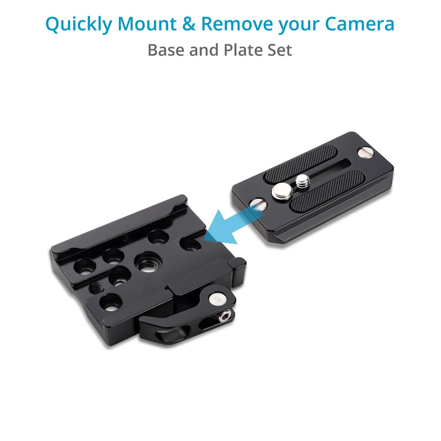 PROAIM SnapRig Quick Release Plate with Base & Plate Set. Mount on Tripod, Jib, Cages with Multiple Threaded Holes. for DSLR Cameras & Rigs. (QR207)