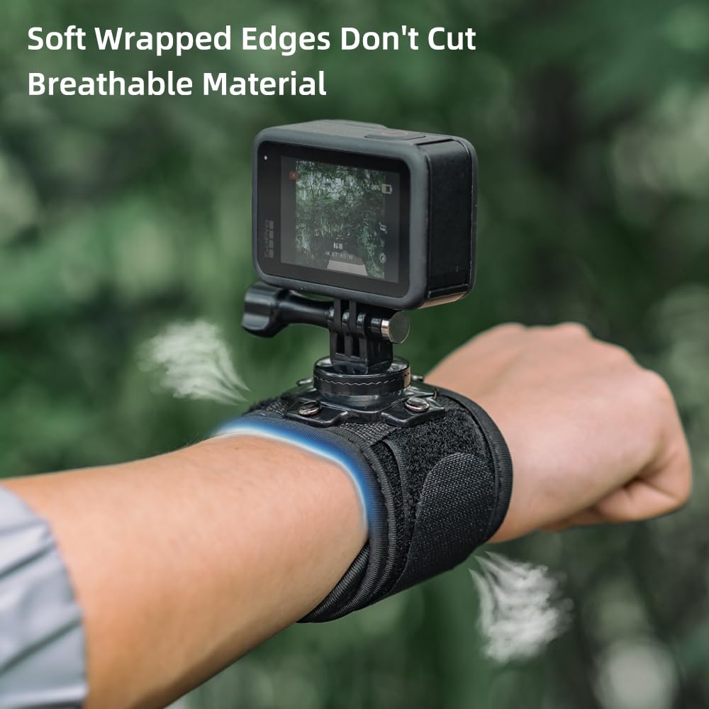 SOH Adjustable Wrist Strap Mount for GoPro 13/12/11/10/9/8, 360° Rotation Arm Mount Strap Compatible with DJI OSMO Action5 Pro/4/3, Insta 360 ONE RS