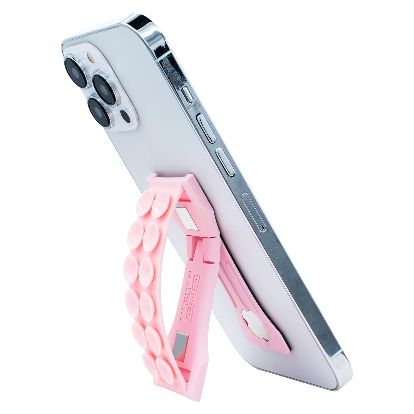 LOVEHANDLE PRO Premium Phone Grip - Suction Strap - Strong Grip Holder - Hands Free - Magnetic Phone Mount and Kickstand for Smartphone and Tablet