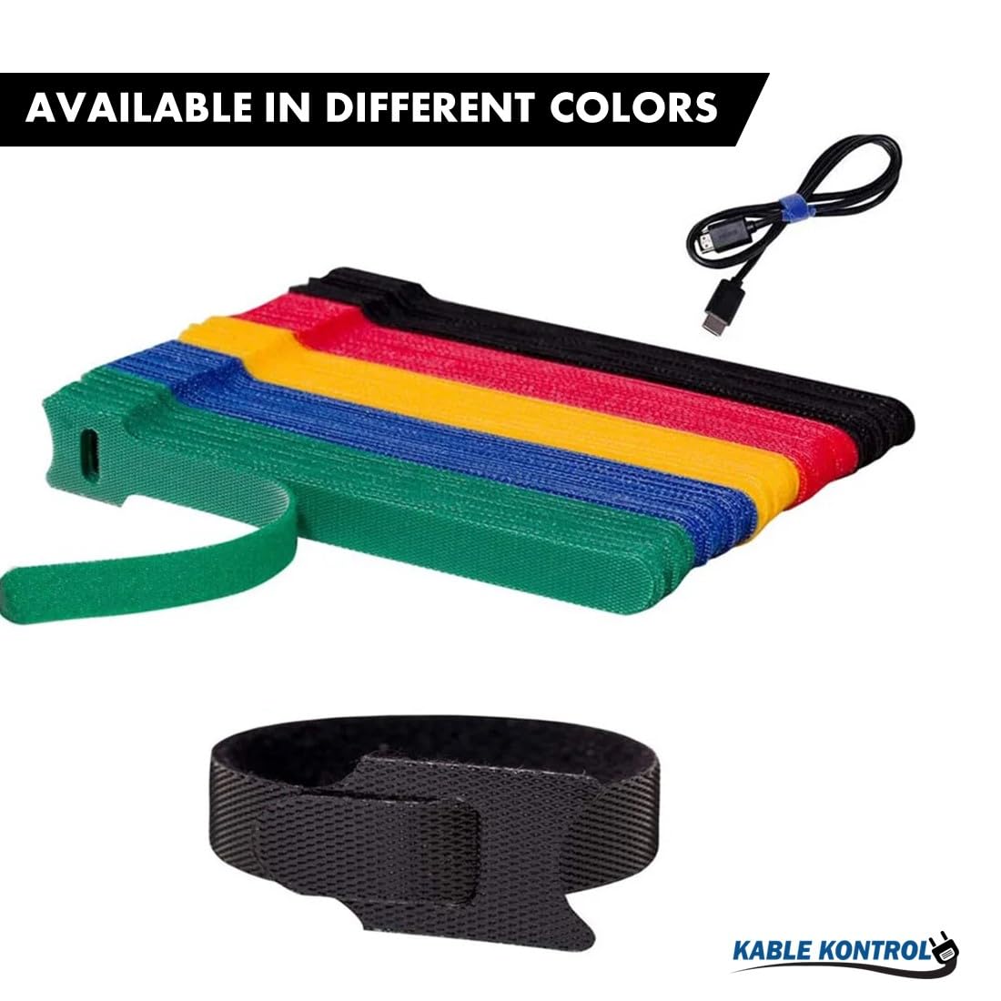 Kable Kontrol Reusable Cable Ties 20 Pack 7 Inch, Blue, Cable Management Ties, Cord Wraps for Electrical Cords, Wire Management for Organizing Home