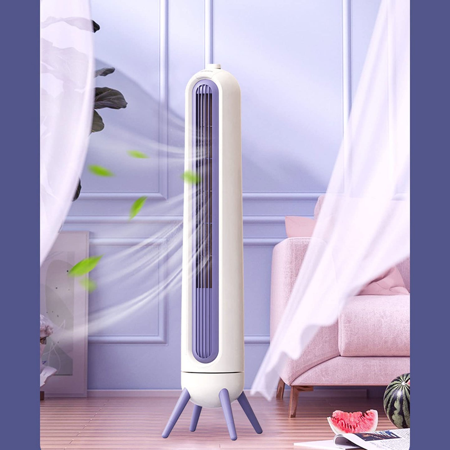 YWangQiang Silent Tower Fan Vertical Bladeless Fan 220v Household Small Circulating Fan for Living Room, Bedroom Office Fans (Color : Apricot, Size