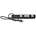 Opentron OT1043 Heavy Duty Metal Power Strip Surge Protector with Mounting Parts 4 outlets 3 Feet Power Cord