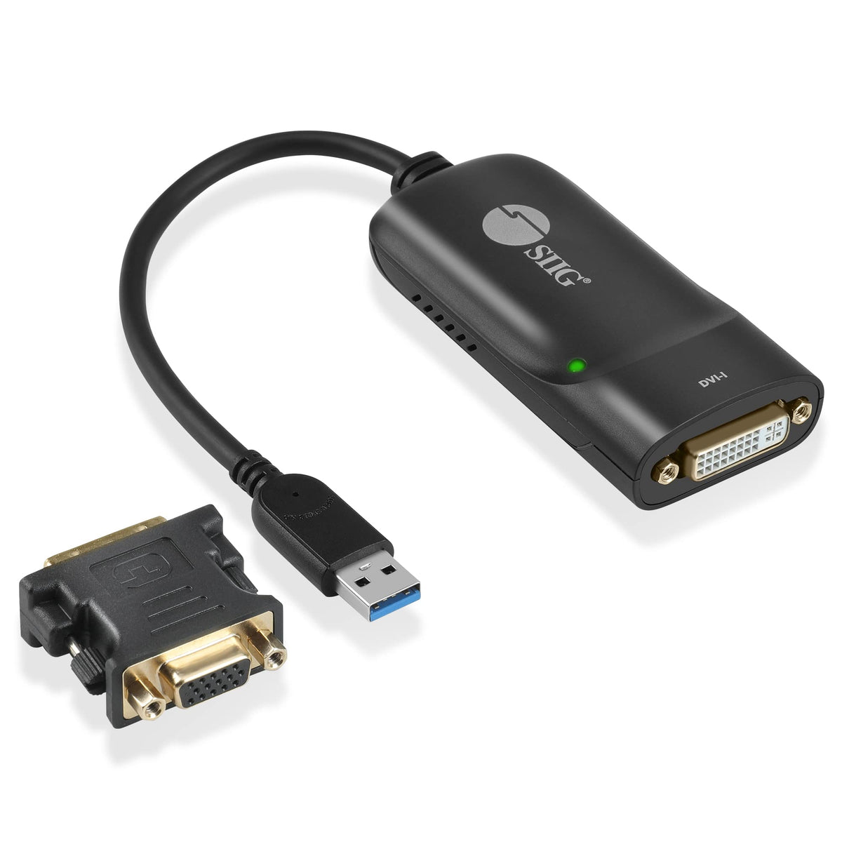 SIIG USB 3.0 to DVI and VGA Display Adapter, 2048x1152, JU-DV0112-S3