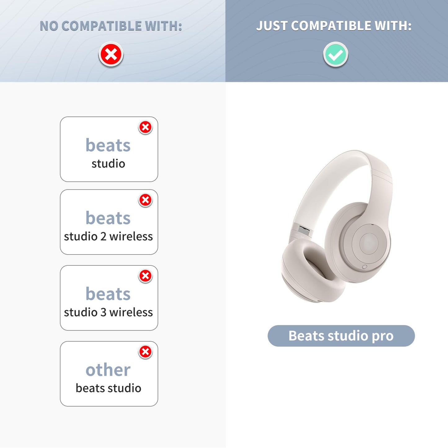 MC Magic Cushion Replacement Ear Pads for Beats Studio pro,High-Density, Shock-Absorbing Foam,Protein Leather,Doesn't fit Any Other Studio Models