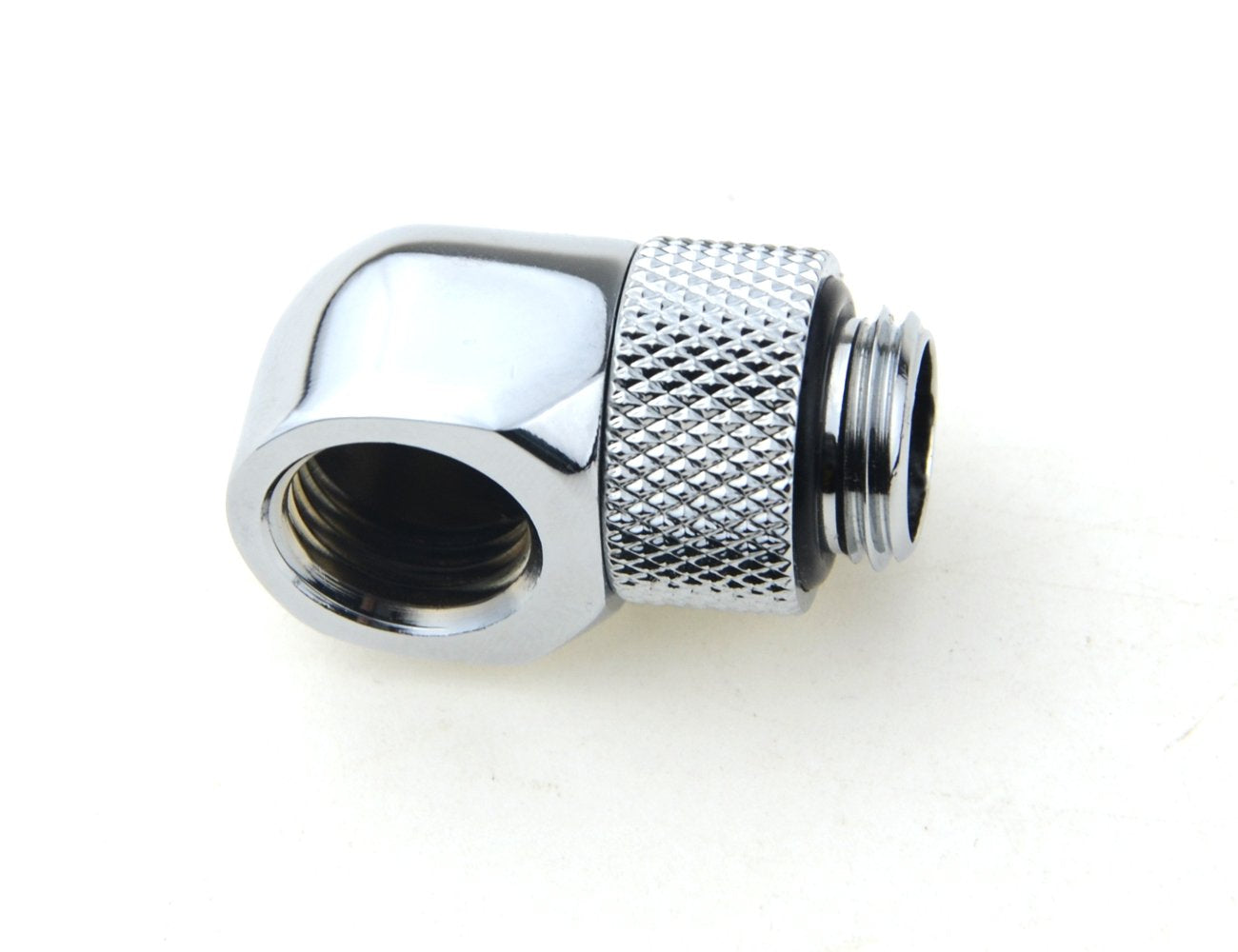 BXQINLENX Nickel-Plated Brass Silver Chrome G 1/4" Male to Female 90° Rotary Enhance Multi-Link Adapter Fitting for Computer Water Cooling System(4
