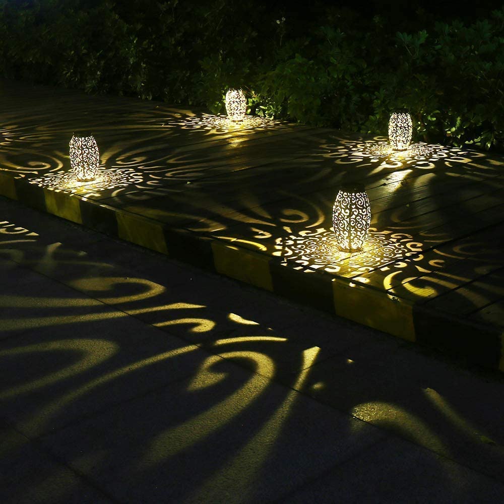 esgarden 2 Pack Upgraded 15 Lumens Outdoor Lanterns Gardening Gifts Patio Solar Lantern Hanging Powered Lights Waterproof Decorative Lamp Tabletop