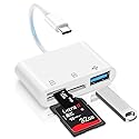 USB C SD Card Reader for iPhone Adapter, 3-in-1 Memory Card Reader Dual Slots with USB Camera Adapter, Digital Camera Adapter iPhone 15/16/17, iPad