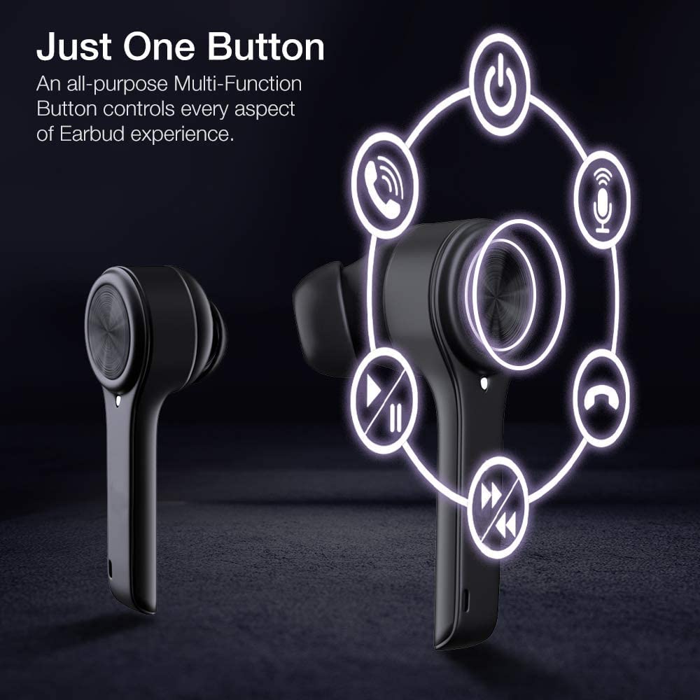 XClear Wireless Earbuds with Immersive Sounds True 5.0 Bluetooth in-Ear Headphones with Charging Case/Quick-Pairing Stereo Calls/Built-in