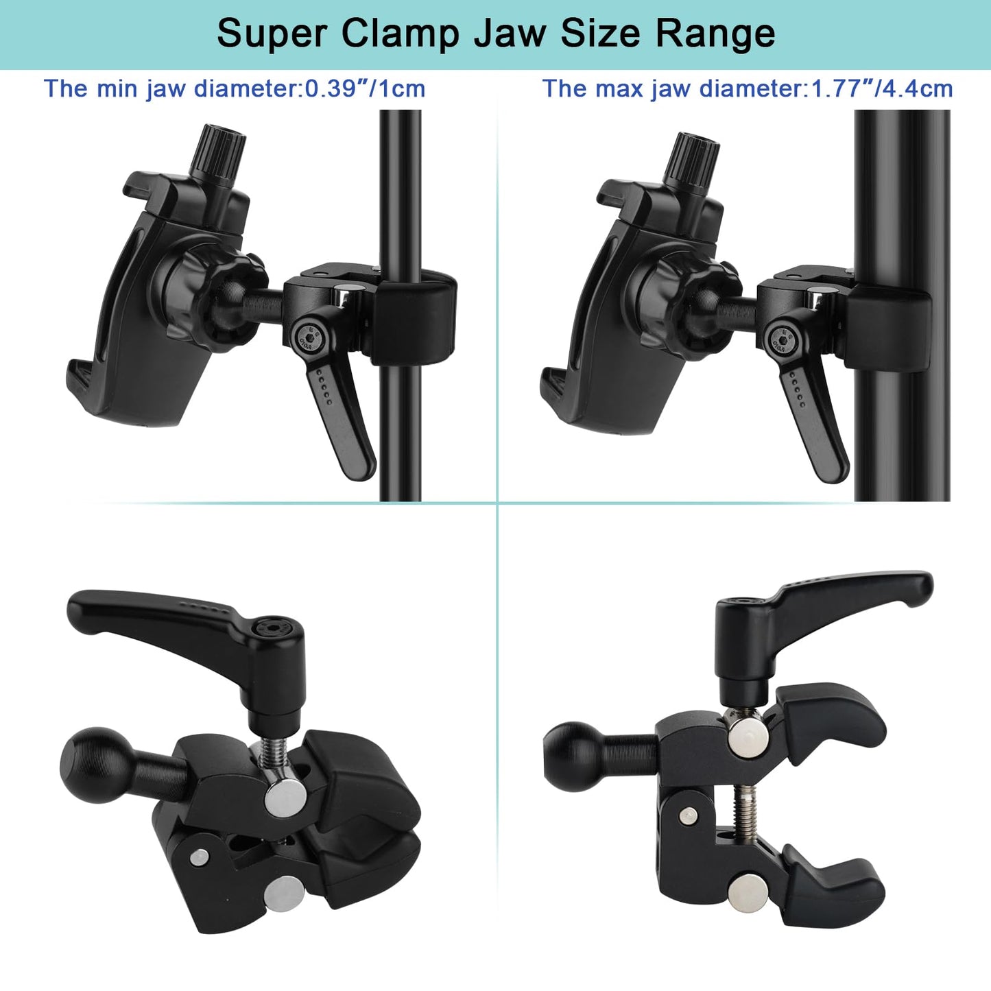 Mippko Phone Holder for Golf Cart/Microphone Stand/Cart/Railing/Handlebar/Rod,Fit for 3.5~7.5 inch iPhone/Nexus/HTC/LG/Smartphone,360°Adjustable Clip