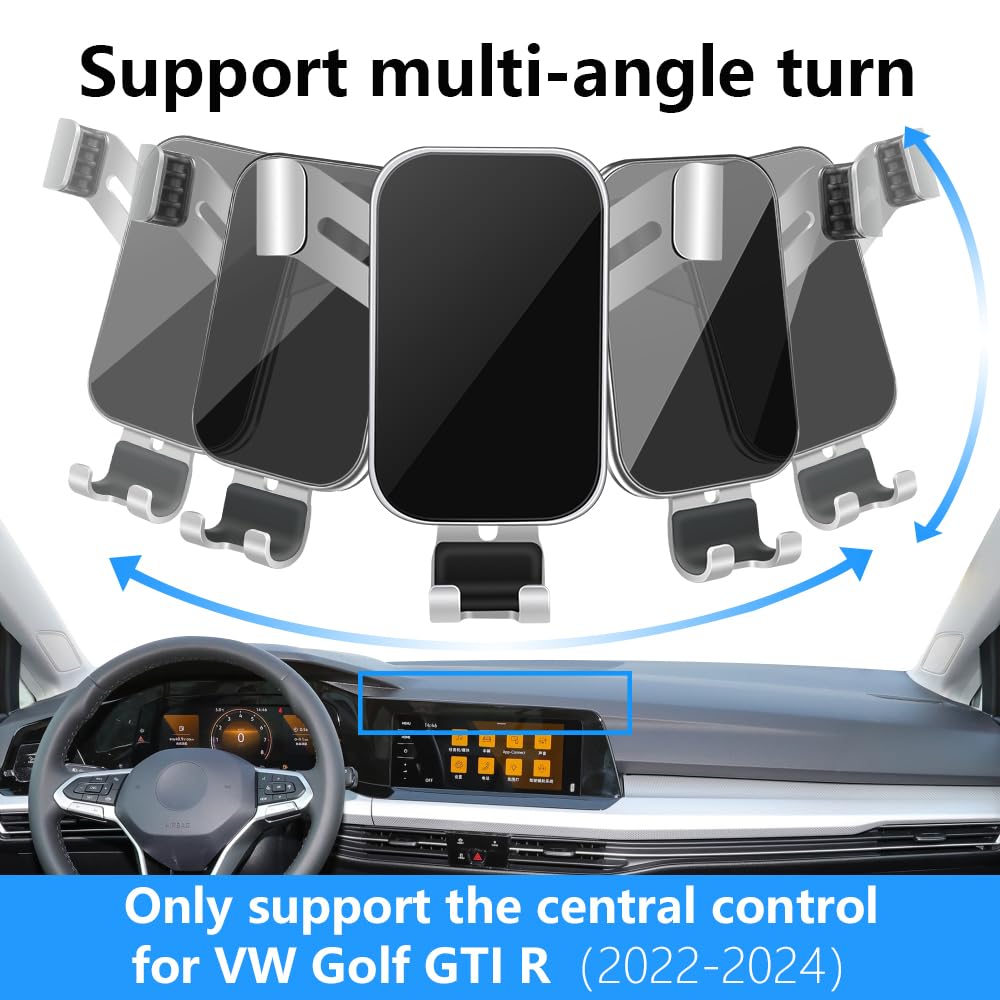LUNQIN Car Phone Holder for Volkswagen Golf GTI 2022 2023 2024 and VW Golf R 2022-2024 Screen Stand MK8 Auto Interior Accessories Best Cell Phones