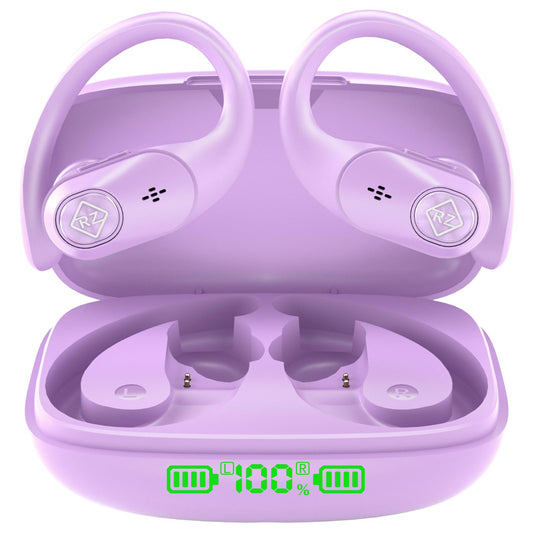 Wireless Earbuds Bluetooth Headphones Wireless Charging Case LED Display 40H Playtime Built in Mic Over Ear buds Waterproof Earphones with Earhooks…