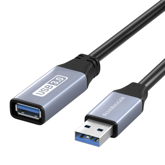 BlueRigger USB 3.0 Extension Cable (10FT, 5 Gbps, Type A Male to Female Adapter Cord) - Long USB Repeater Extender for VR Headset, Printer, Hard
