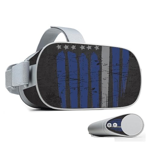 MightySkins Skin Compatible with Oculus Go Mobile VR - Thin White Line | Protective, Durable, and Unique Vinyl Decal wrap Cover | Easy to Apply