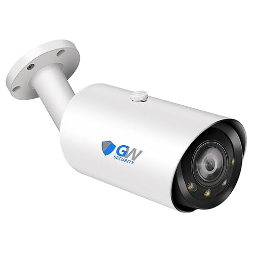 GW Security 8MP 4K H.265 UltraHD 3840 x 2160P PoE Outdoor Weatherproof Security IP Bullet Camera with 2.7-13.5mm Motorized Zoom Lens (GW805703M)