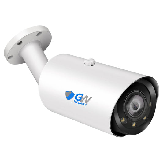 GW Security 8MP 4K H.265 UltraHD 3840 x 2160P PoE Outdoor Weatherproof Security IP Bullet Camera with 2.7-13.5mm Motorized Zoom Lens (GW805703M)