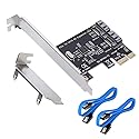 MHQJRH PCI Express 3.0 (2-Port) Controller Card, PCIe to SATA III 6Gb/s Converter, Supports SSD and HDD, Includes Bracket and 2 SATA Cables