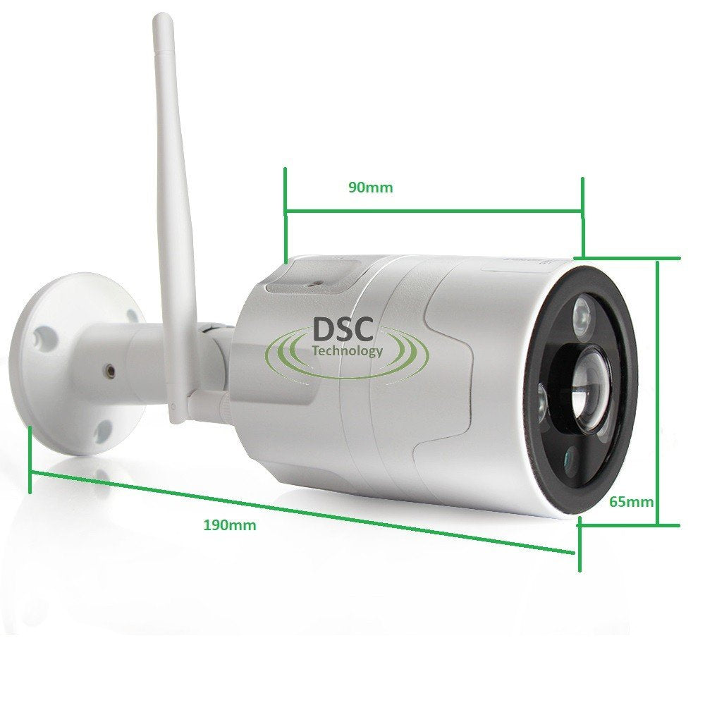 HD 1080P Wireless Security Camera 180 Degree Fisheye Outdoor Bullet IP Camera Smart WiFi CCTV Security Camera with IR Night Vision,Two-Way Audio