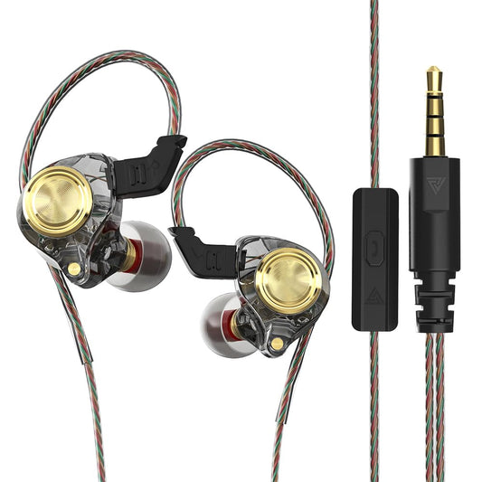 DUCK DANCE Wired Earbuds with Mic - Heavy Bass Zero Latency Metal IEM Headphones, Audiophile Hi-Fi Earphones with 3.5 mm Jack (Transparent Black…