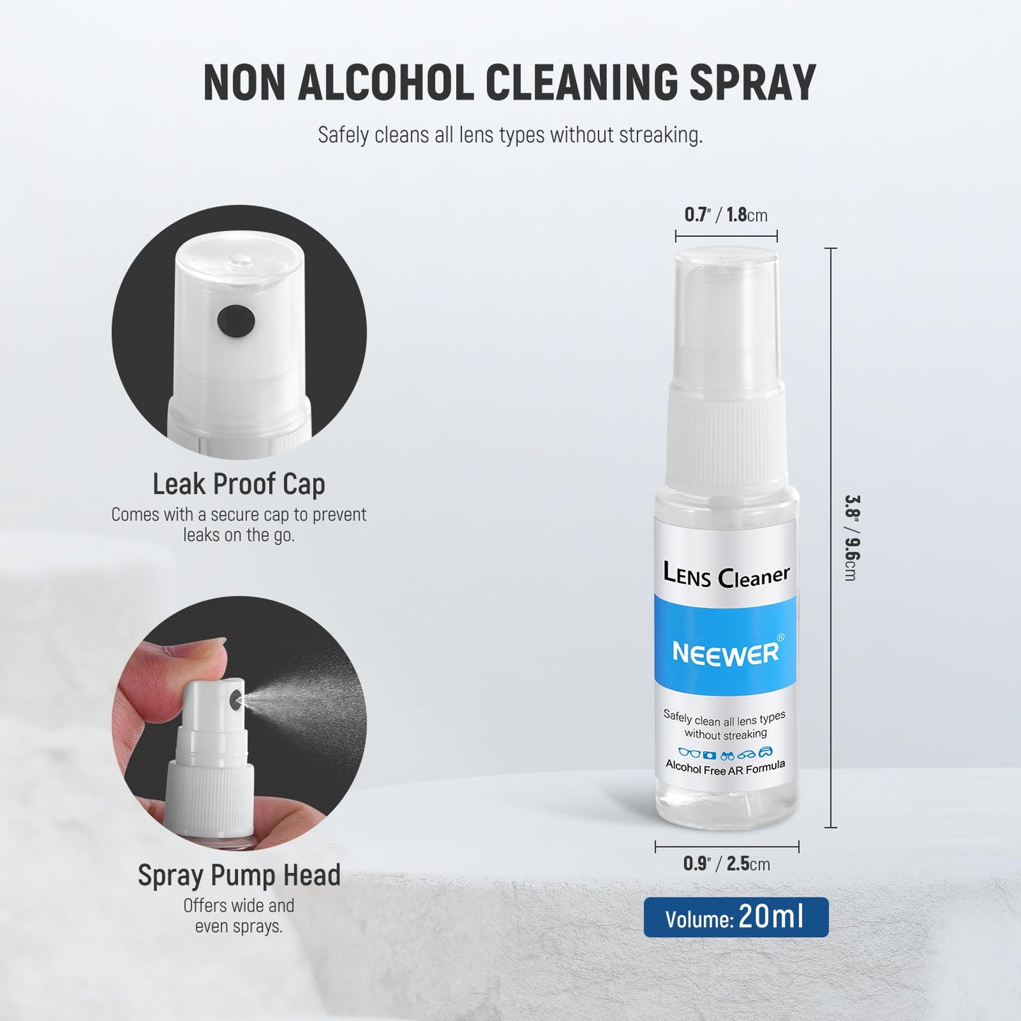 NEEWER 16 in 1 Camera Lens Cleaning Kit, 1x Brush + 1x Air Blower + 1x Cleaning Swab for 24mm Full Frame Sensor + 1x Cleaner Spray + 2X Cloth + 10x