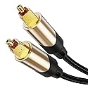 CableCreation 6FT Optical Audio Cable, Toslink Cable Male to Male Digital Optical Audio Cable with Gold Plated for Home Theater, Sound Bar, TV, Xbox