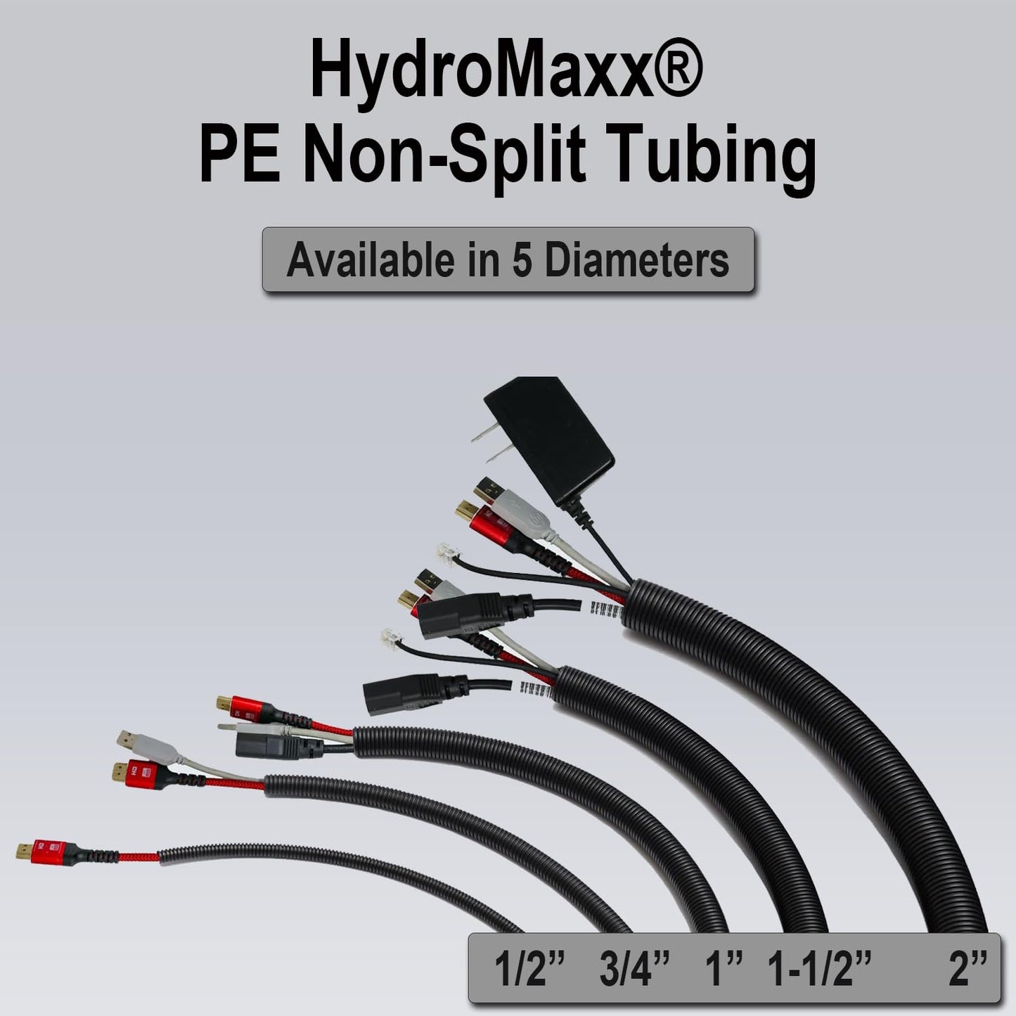Flexible Polyethylene HDPE Non-Split Corrugated Wire Loom Tubing (Blue, 1" Dia. x 100 ft)