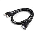 Kework 3.3 Feet Dual USB 3.0 Ports Flush Mount Cable, 2 Ports USB 3.0 Male to Female Panel Dash Mount Extension Cable for Car Boat Motorcycle