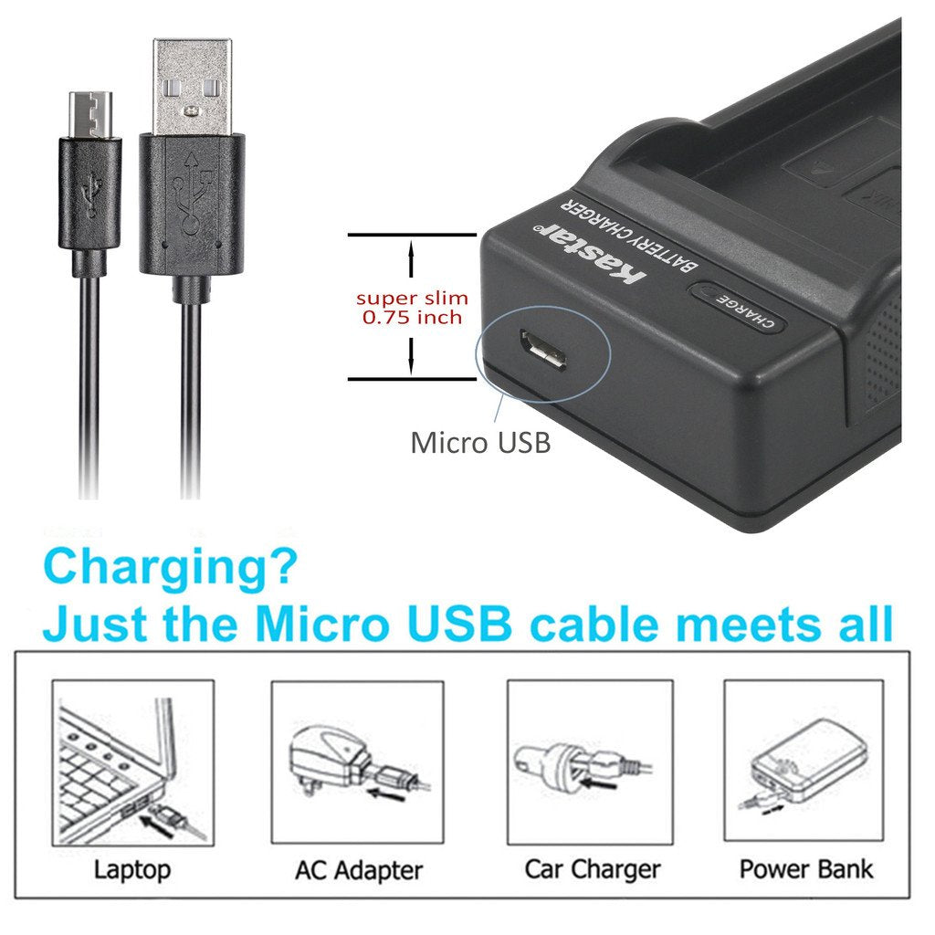 Kastar Slim USB Charger for NB-13L, NB13L and PowerShot G5 X, PowerShot G7 X, PowerShot G9 X, SX620 HS, SX720 HS Digital Camera