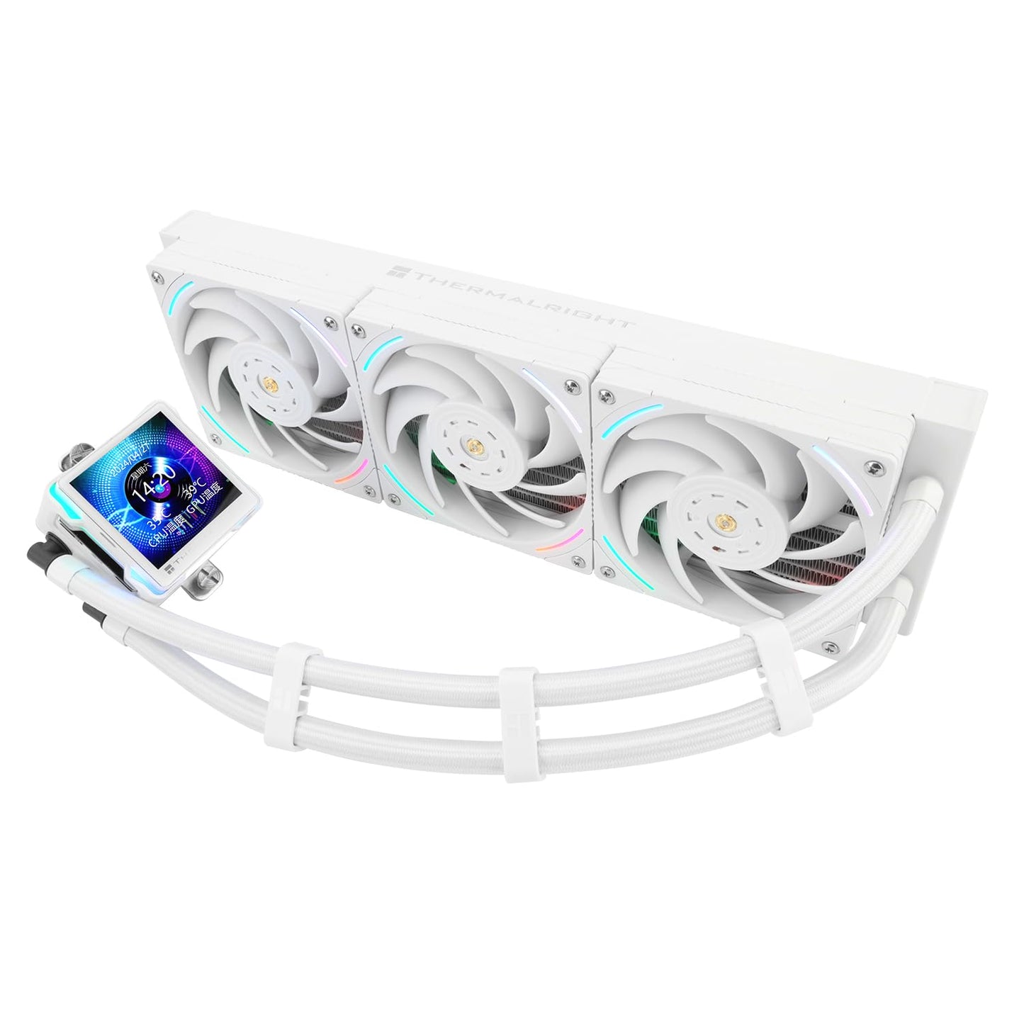Thermalright Elite Vision 360 ARGB White CPU Water-Cooling Cooler, Standard 120MM Water-Cooling Fan Speed 2150RPM, 2.73-inch Display IPS LCD Screen