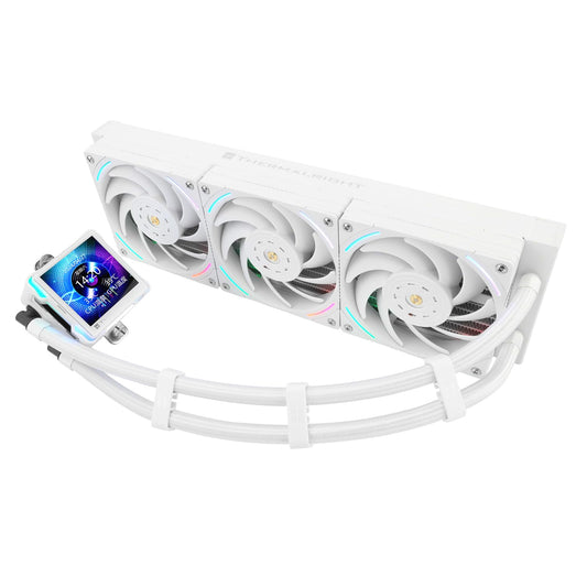 Thermalright Elite Vision 360 ARGB White CPU Water-Cooling Cooler, Standard 120MM Water-Cooling Fan Speed 2150RPM, 2.73-inch Display IPS LCD Screen