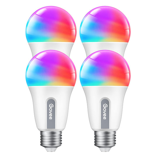 Govee A19 LED Light Bulb, WiFi Bluetooth Smart Light Bulbs, Multi-Color & Warm to Cool White Lighting, 800LM, 2700K-6500K, E26 Base for Bedroom Living