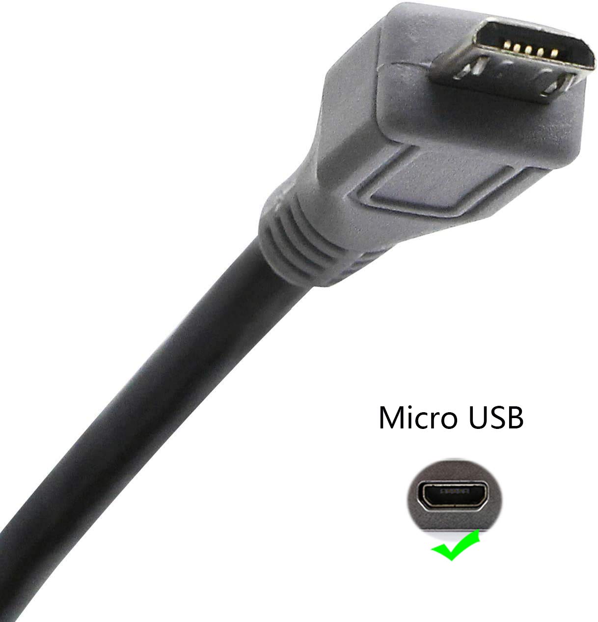 CERRXIAN USB OTG Cable - Black, USB Micro Male to Mini Male OTG Cable (Black) (1m)