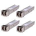 4 Pack 1.25G 850nm Multimode SFP LC Transceiver Fiber Module 550 Meters 1000Base-SX LC MMF for Cisco GLC-SX-MMD/SX-MM/SFP-GE-S,Fortinet,Ubiquiti UniFi