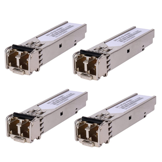 4 Pack 1.25G 850nm Multimode SFP LC Transceiver Fiber Module 550 Meters 1000Base-SX LC MMF for Cisco GLC-SX-MMD/SX-MM/SFP-GE-S,Fortinet,Ubiquiti UniFi