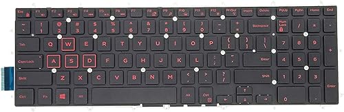 Laptop Keyboard,US English,Red Backlit,No Keyboard Trim,Replacement Compatible with Dell G7 7588 7590 7790, G5 5587 5590, G3 3579 3779 3590 Series