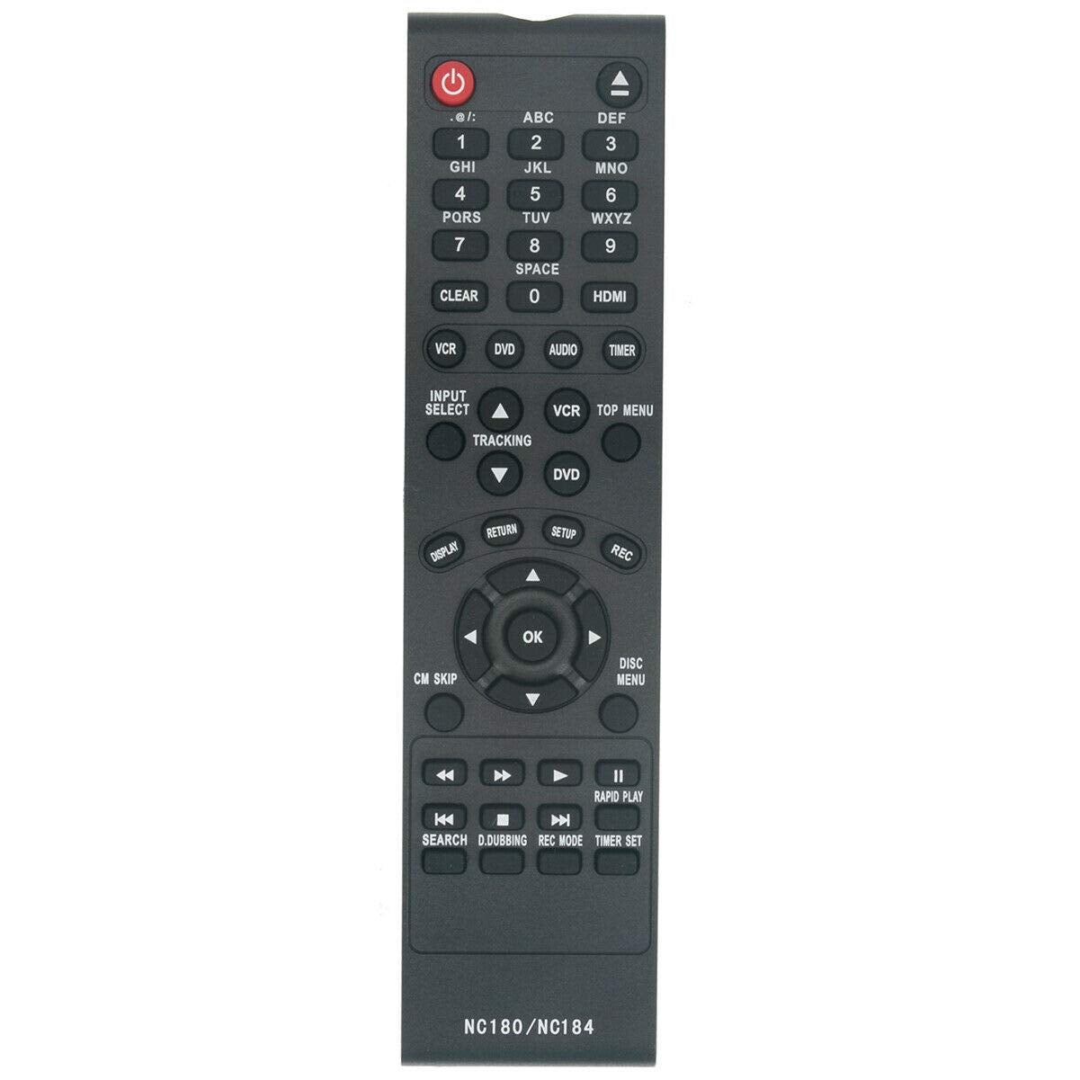NC184UH NC184 Replace Remote Control for Sanyo DVD Recorder VCR FWZV475F
