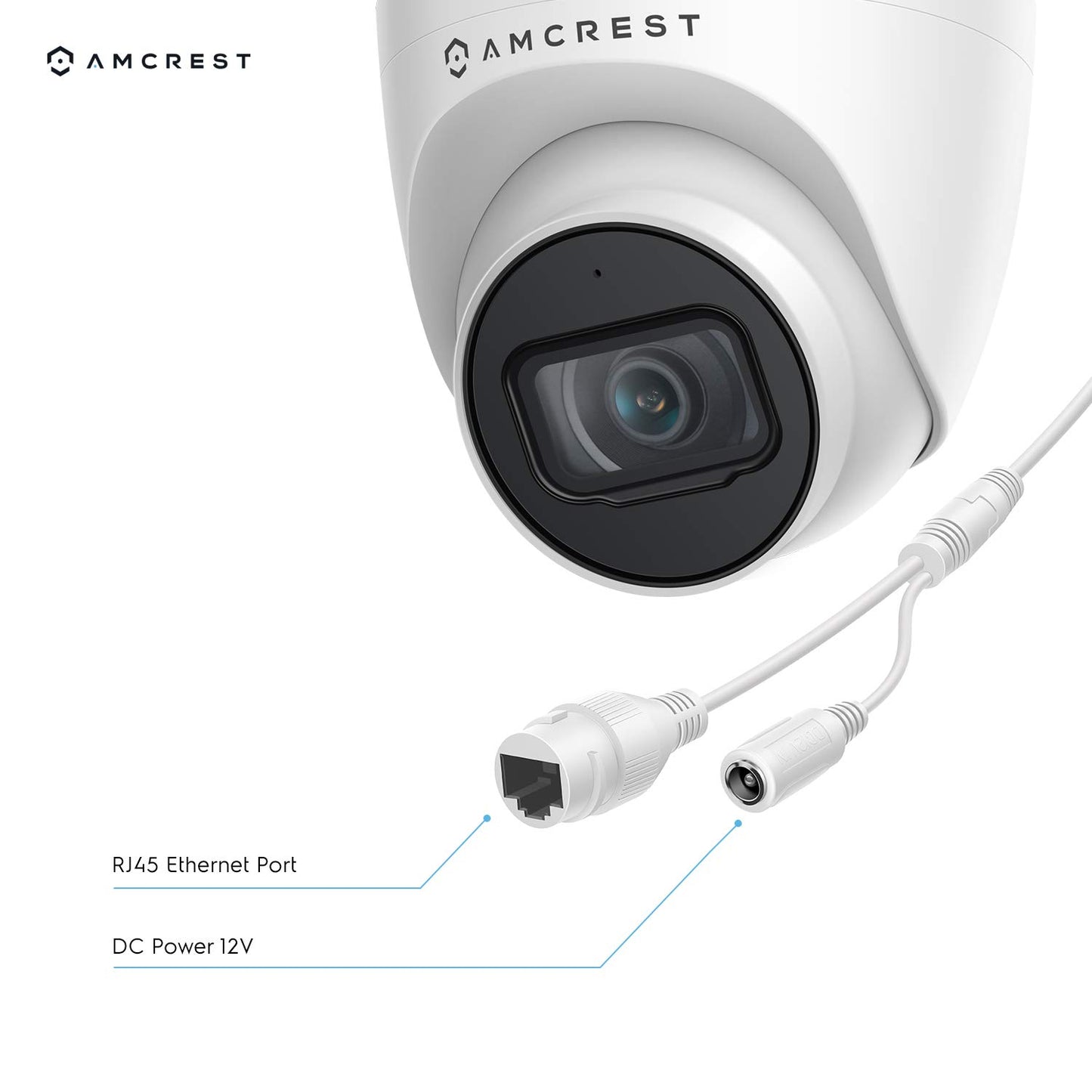Amcrest 5MP UltraHD Outdoor Security IP Turret PoE Camera with Mic/Audio, 5-Megapixel, 98ft NightVision, 2.8mm Lens, IP67 Weatherproof, Certified