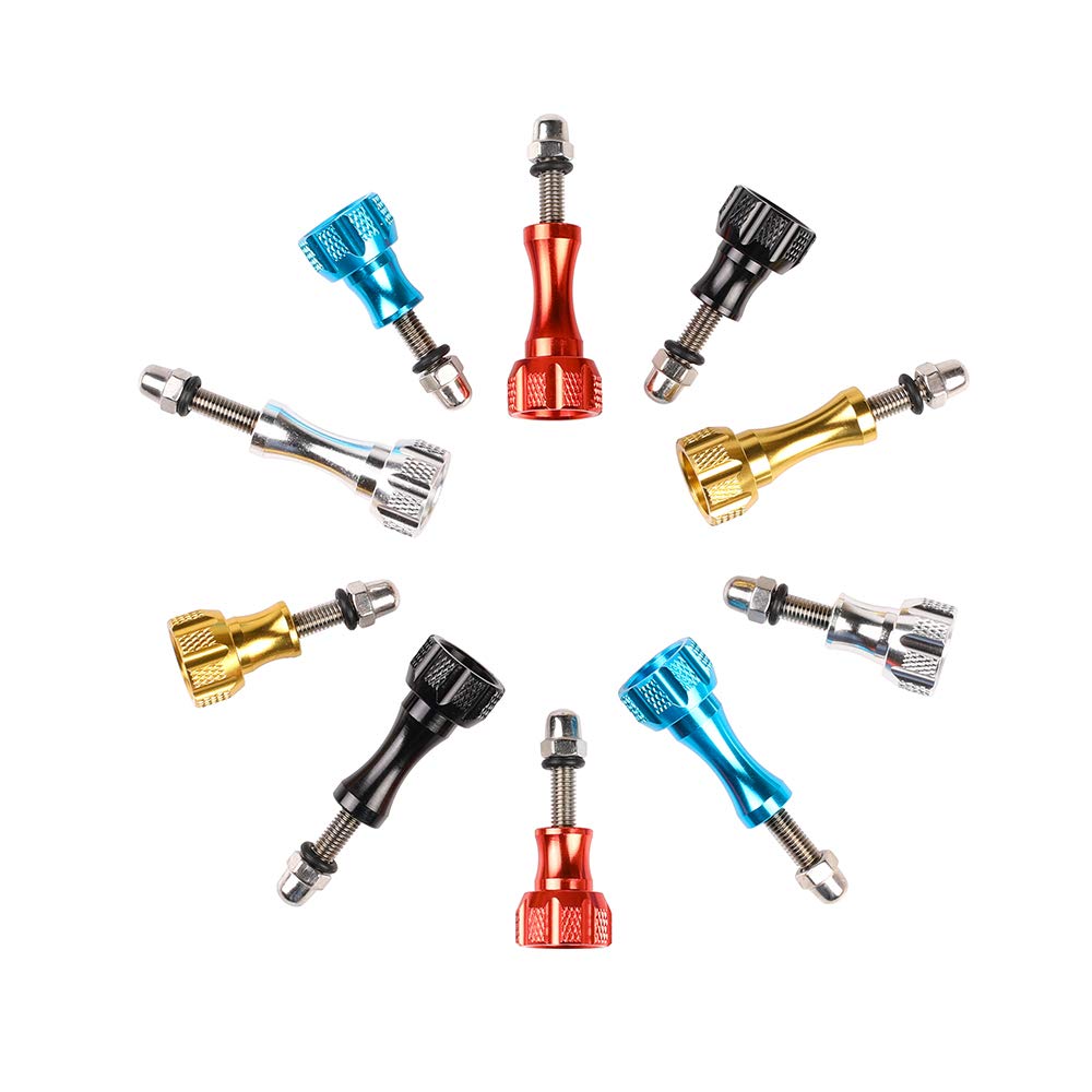 SLFC 3 Pcs Aluminum Alloy Thumbscrews for GoPro Hero 2018, GoPro Fusion, GoPro Hero 8/7/6/5/4/3/2/1 and DJI Osmo Action, 8 Colors, Very Durable