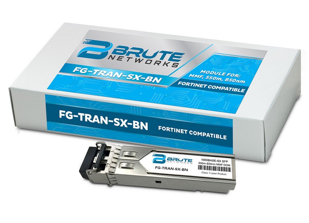 Brute Networks FG-TRAN-SX-BN - 1000BASE-SX 550m MMF 850nm SFP Transceiver (Compatible with OEM PN# FG-TRAN-SX)