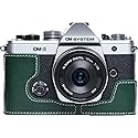 OM-3 Camera Case, BMAOLLONGB Handmade Genuine Real Leather Half Camera Case Bag Cover for Olympus OM-3 OM3 Camera Bottom Opening Version + Hand Strap