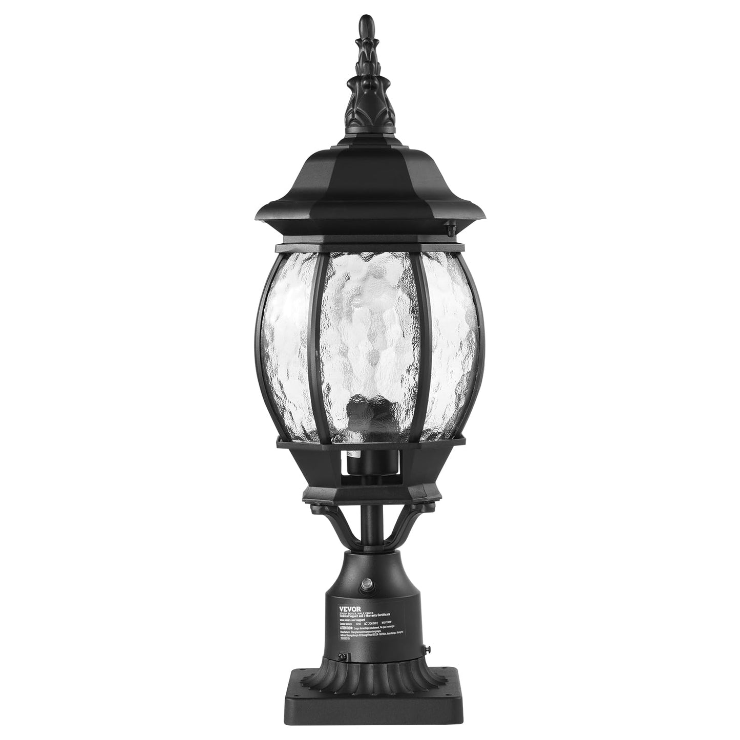 VEVOR 2 Pack Outdoor Post Light, Dusk to Dawn 22.64'' Large Size, Waterproof Lamp Post Lights Fixtures with 5.5 in Pier Mount Base Glass Shade