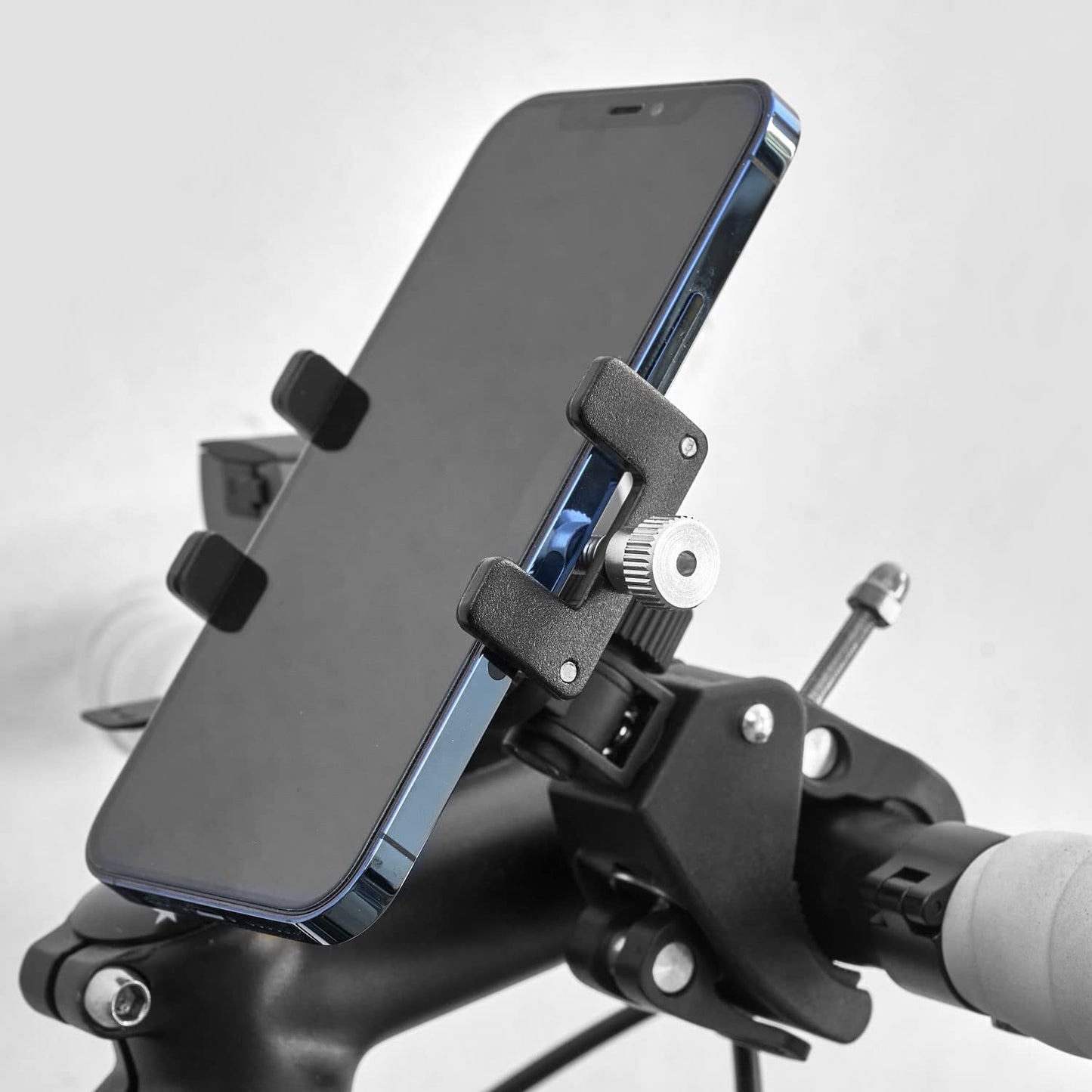 GRIFITI Nootle Quick Release Pipe Clamp and Universal Phone Mount Adjustable for iPhone, Smartphone, Galaxy, Pixel, Andriod, HTC One, Nokia, Fits