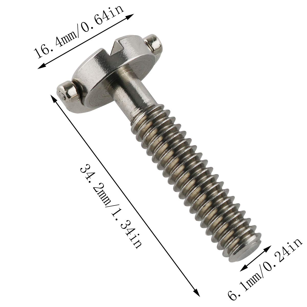 E-outstanding D Ring Hinged Screw 2PCS 1/4-20 Thread D-Ring Stainless Steel Camera Fixing Screws for Camera Tripod Monopod QR Plate 30mm Length