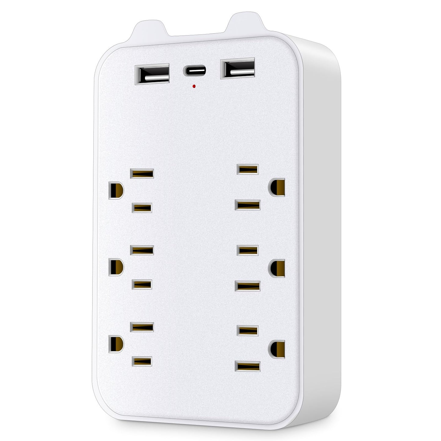Basics 6 Outlet Extender Splitter with 3 USB Wall Charger(2 USB-C Ports), Multi Plug Outlet Power Strip for Home Ports 2.4A, Dorm Room Essentials