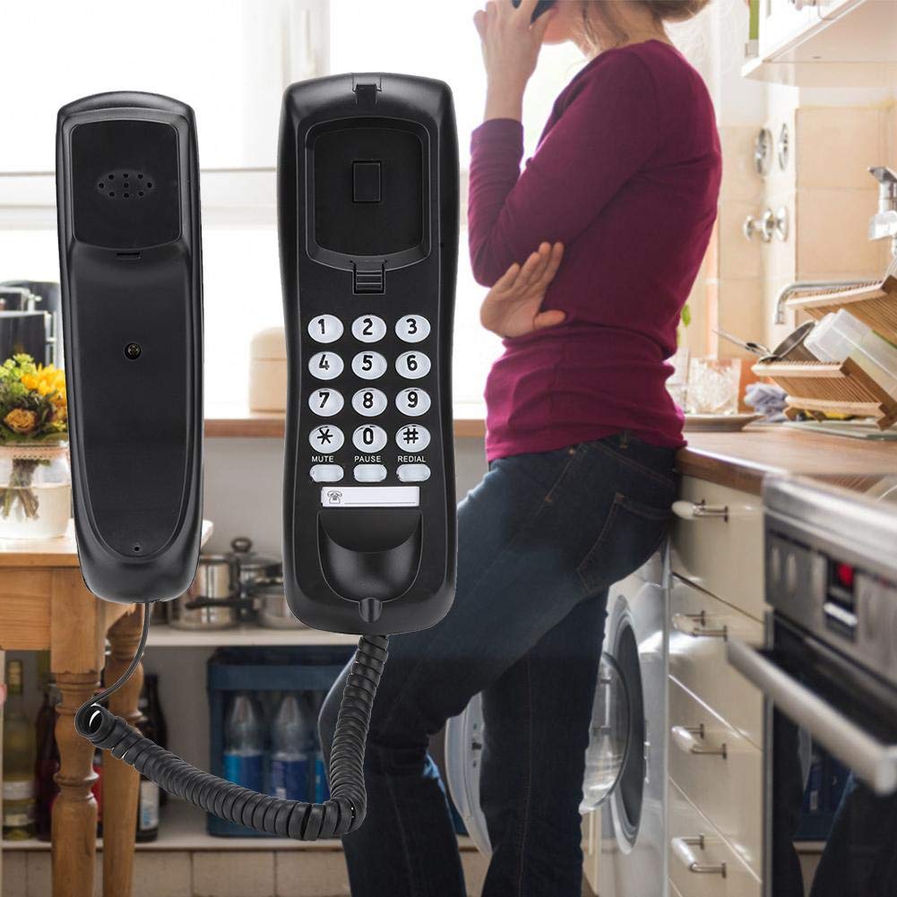 KX-T628 Landline Phones for Home, Wall Mounted Corded Phone Retro Telephones with Indicator and Handset, Supports Mute/Pause/Redial Function for Hotel