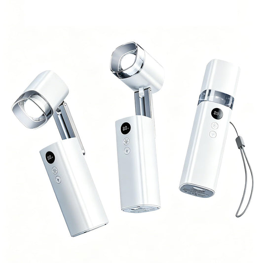 Blissfuhue Mini Handheld Turbo Fan with Flashlight Light